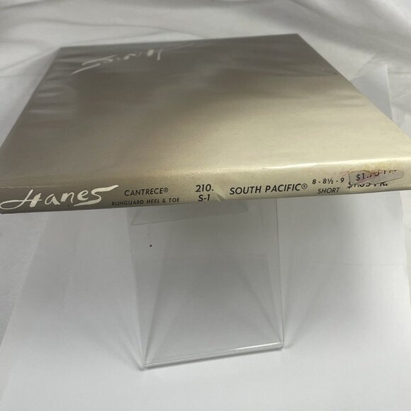 Hanes Cantrece Sheer Heel Run Guard 8-9 Short Hosiery Vintage 1 Pair Pacific - Picture 7 of 9